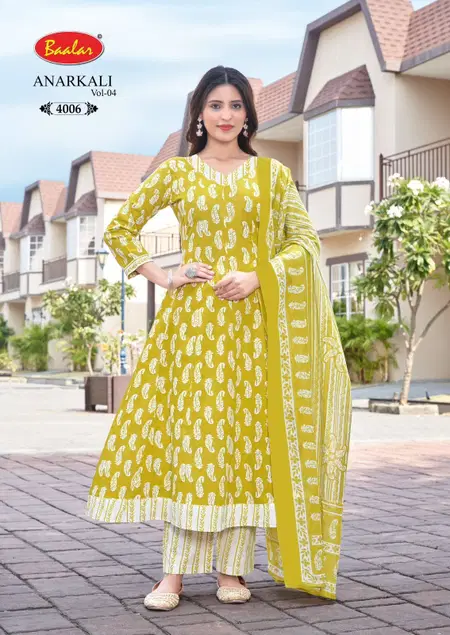 Anarkali Vol 4 By Baalar Cotton Printed Bulk Anarkali Kurtis Set Orders In India